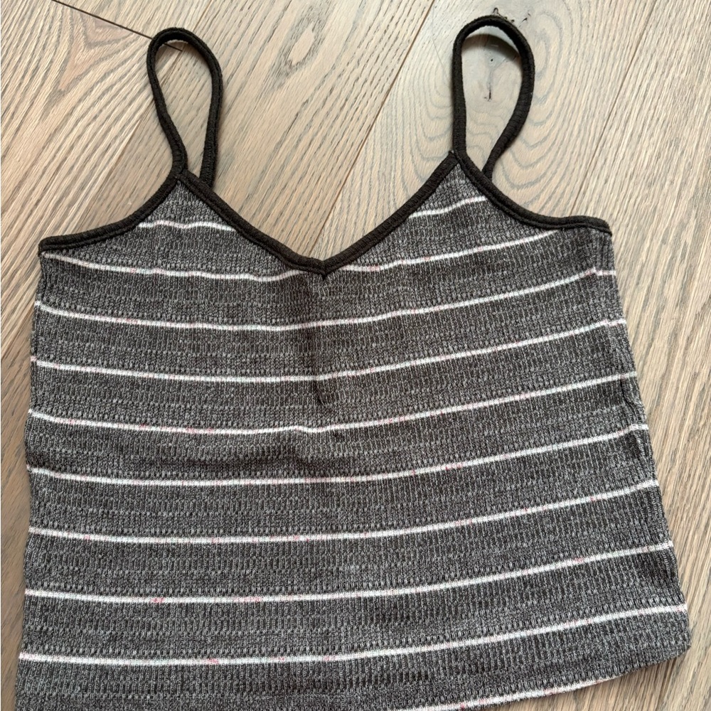 Striped Gray and White Women's Top